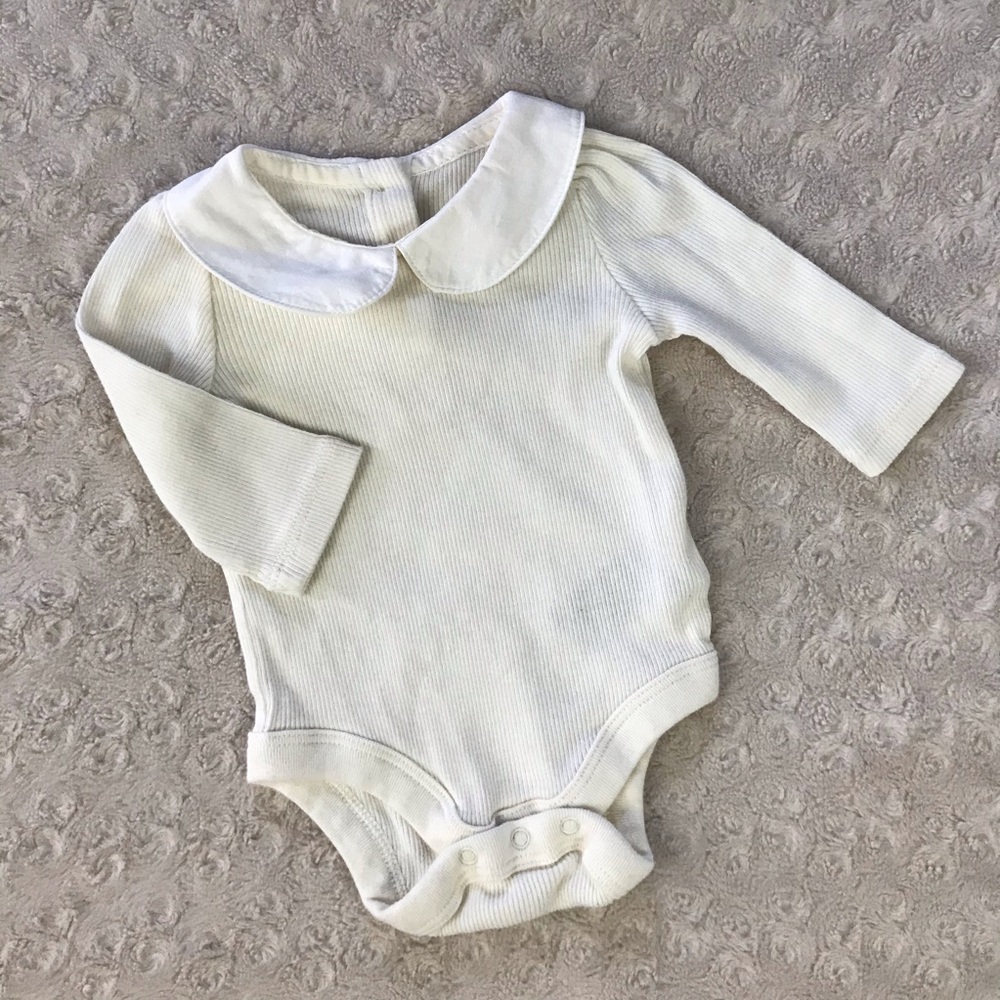 GAP White Long Sleeve Baby Bodysuit